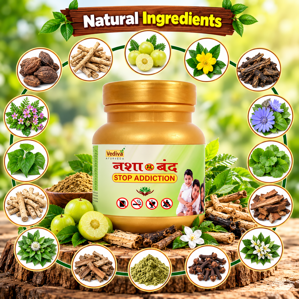 Vediva Nasha Band Ayurvedic De-Addiction Herbal Powder